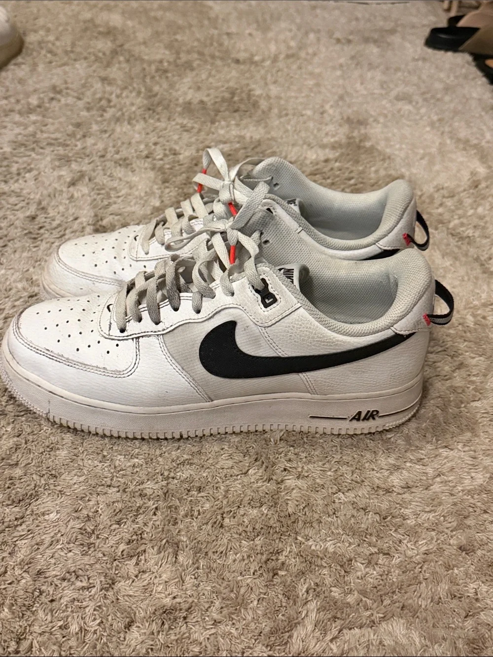 Nike Air Force 1 Low White with Black Swoosh - Men's Sneakers ;size US 12